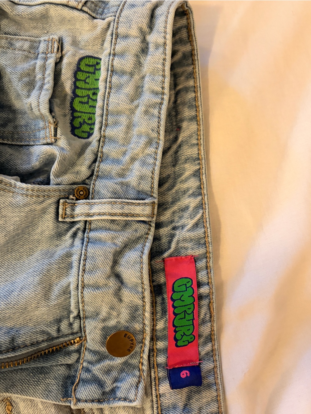 EMPYRE TORI Light Wash Cargo Jeans | Baggy Straight Leg | Y2K Skater - Size 6
